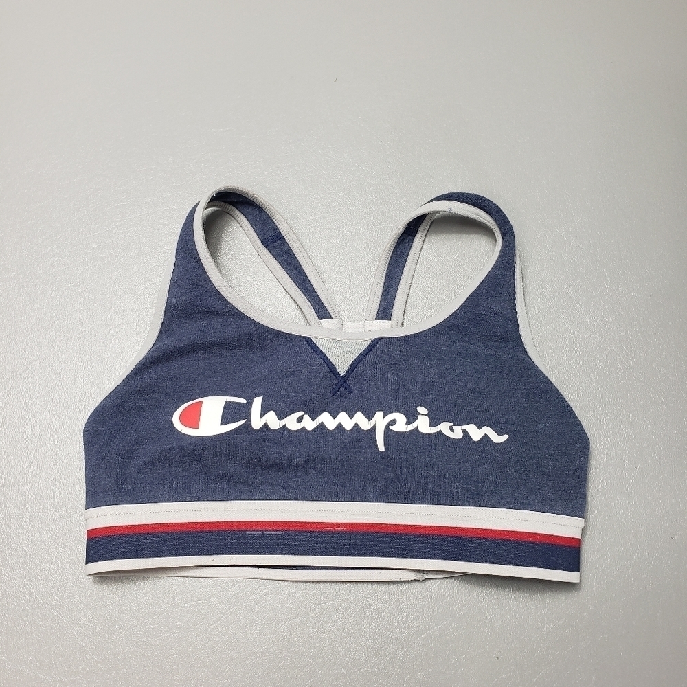 champion blue and gray sports bra women's size small